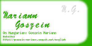 mariann goszein business card